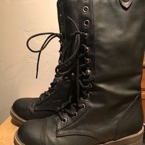 Madden Girl high combat boots with zipper